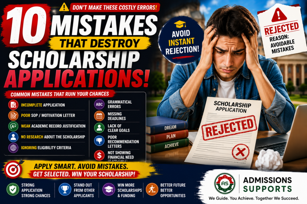 10 mistakes that destroy scholarship applications